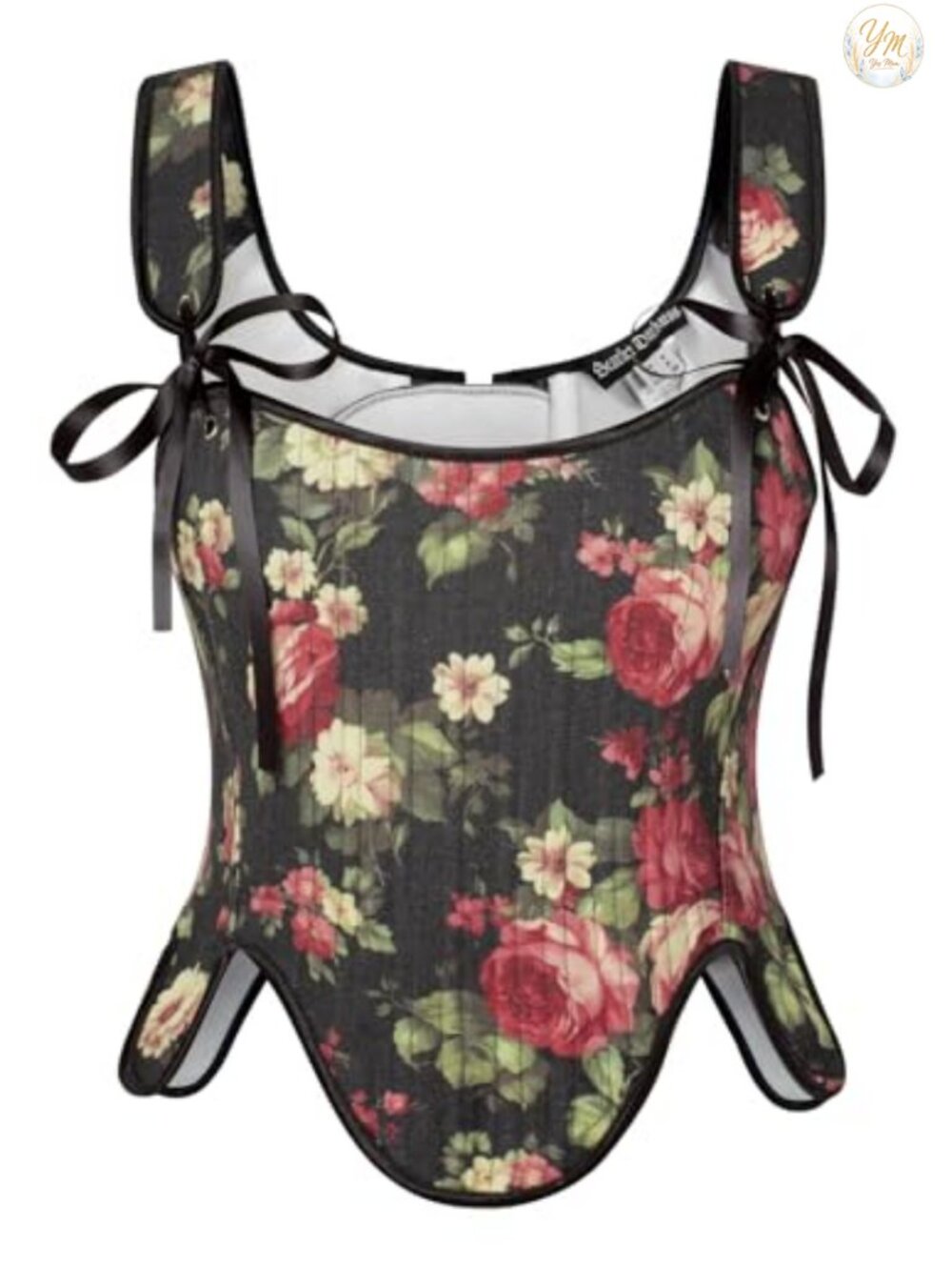 Floral Lace Up Corset Top Women Renaissance Bustier